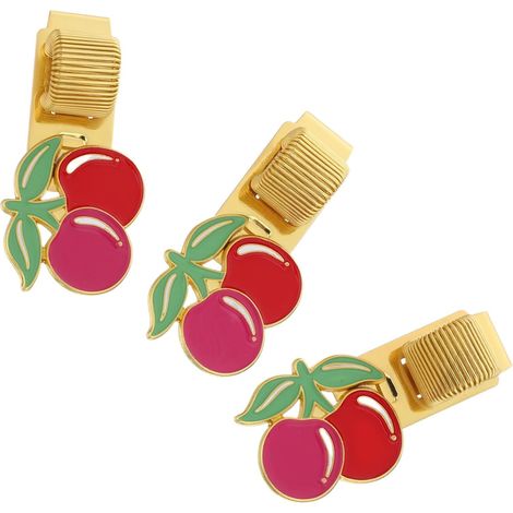 ABOOFAN Pinces à stylos en alliage de zinc, motif cerise, pince (1/5)