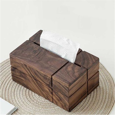 Papierbox aus schwarzem Walnussholz Taschentuchbox aus
