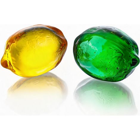 Set mit 2 Zitronenfiguren aus Glas: Hochwertige Glasdekoration mit 2 einzigartigen Sammlerzitronen – ideal zum Dekorieren eines Küchenregals, als Tischdekoration oder als Geschenk für Mama (1/5)