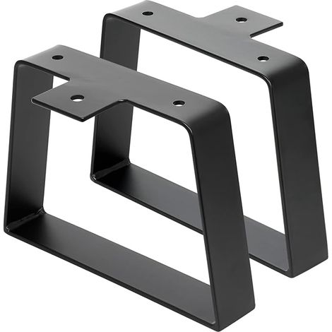 Schwarze, trapezförmige Tischbeine für Metallmöbel, robustes Eisenmaterial und modernes Industriedesign für Couchtisch, modernen Schreibtisch, Nachttisch, Bank (15 cm). (1/4)