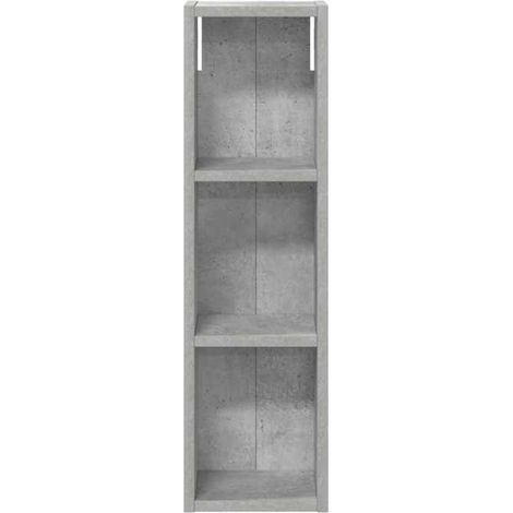 Armoire Murale Salle De Bain - Bois D Ingenierie - Gris Beton - 20 x 14 x 70 cm - Avec 2 Etagieres - 1 Unite (1/5)