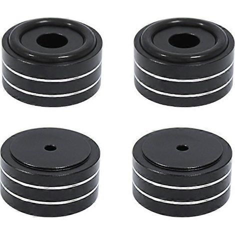 4 Pièces Enceinte Isolation Support Feet Aluminium Alloy Shock Absorbing Coussinets pour Enceintes CD Amplificateur Noir (1/5)