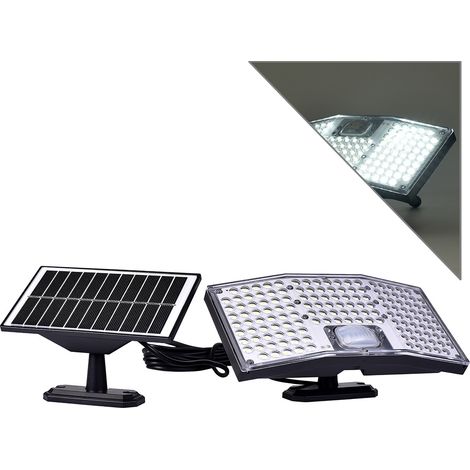 FARETTO SOLARE LED DA ESTERNO CON TELECOMANDO LUCE BIANCA FREDDA - SENSORE DI MOVIMENTO IDEALE PER GIARDINI BALCONI INGRESSI (1/5)