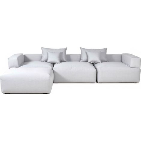 HOME DELUXE Outdoor Sofa ALAZIA – Hellgrau XL, Aluminium 330 x 250 x 65 cm Modulares Design mit Fast-Dry Komfort Outdoor Sofa, Gartenmöbel, Loungesofa, wasserabweisend, modular (1/5)