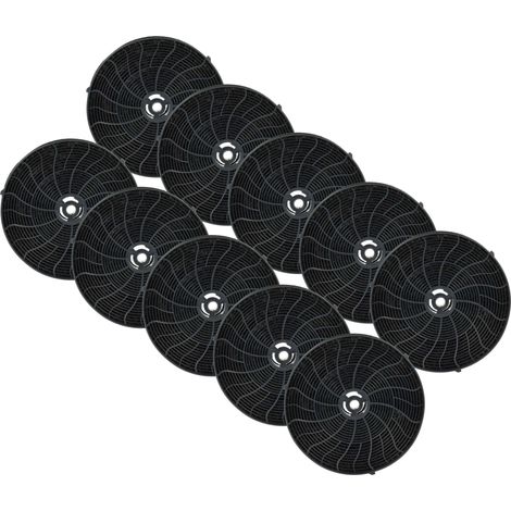 vhbw 10x Aktivkohlefilter kompatibel mit turboair VIVACE BL/A/90, TVIVACE BL/A/60 Dunstabzugshaube