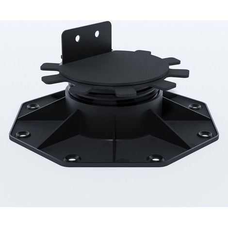 Verstellbarer Sockel von 30 bis 60 mm für Holz- und WPC-Terrassendielen – Farbe: Schwarz (1/5)