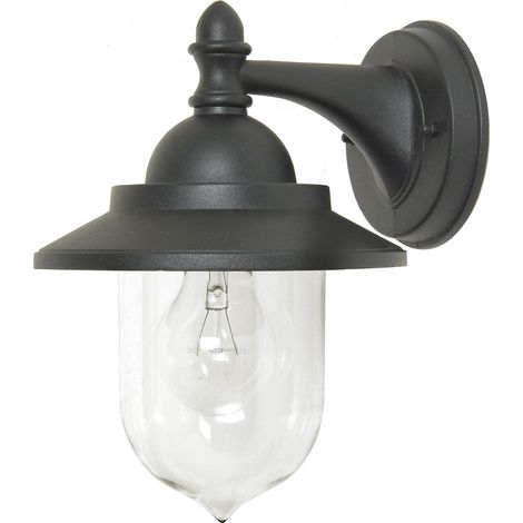Elstead Sandown - Lanterna da parete per esterni 1 luce con luce nera IP44, attacco E27 (1/5)