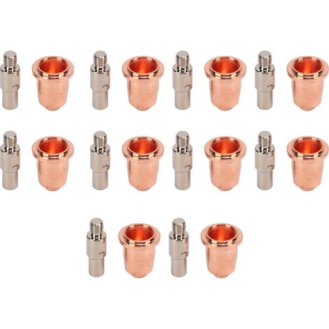 Lot de 20 buses et électrodes plasma en laiton dur, Ø 0.8mm, pour découpe acier inox alu cuivre, compatible Trafimet S45 (1/5)