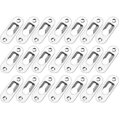 50 PièCes Trou De Serrure En MéTal Attache Invisible Cintres De Trou Serrure Metal Peinture Attaches Trou Cintres De Trou De Serrure En MéTal Fixation Pour Cabinet Miroirs Cadres Photo Armoire (1/5)
