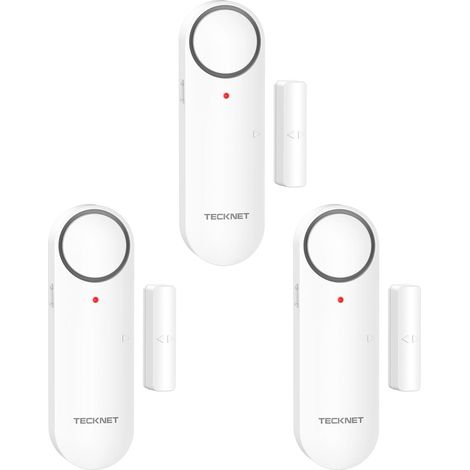 Alarme Porte et Fenêtre, Alarme Maison avec Réglage du Volume sur 3 Niveaux et Alerte LED, Sirène Facile à Installer avec commutateur de Mode pour Garage/Bureau/Appartement/Hôtel (3 Pièces) (1/5)