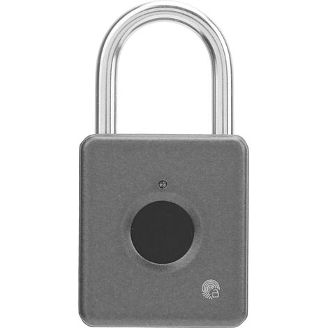 Cadenas à empreinte digitale sans marque modèle intelligent antivol en alliage de zinc gris rechargeable USB pour armoire et valise (1/5)