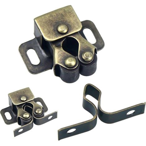 Lot de 12 verrous de porte d'armoire à double rouleau, robustes et durables, pour meubles et armoires de maison.