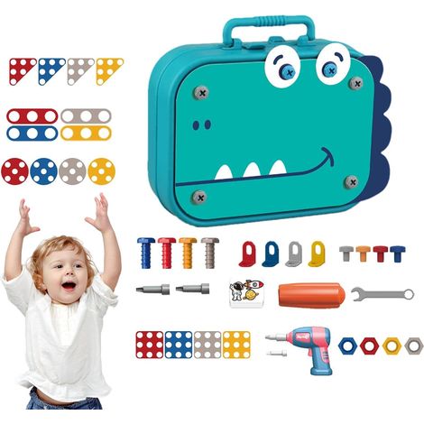 Boîte À Outils Enfant - Jouet Éducatif Visseuse À Vitesse Lente - Jeu De Construction Avec 211 Pièces - Pour Apprentissage Des Compétences Manuelles - 1 Pièce