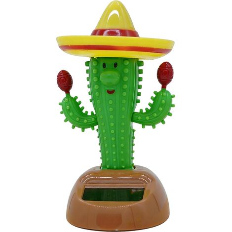 Décorations de tableau de bord pour voiture Accessoires d'intérieur automobiles à énergie solaire – Figurines de tableau de bord de cactus dansant pour remorque, camping-car, camion, berline (1/5)