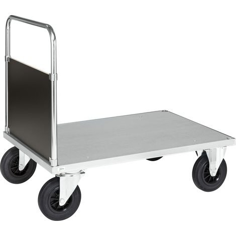 Kongamek Plattformwagen, verzinkt 1000x700x900mm Boden Stahlblech ummantelt mit geschlossenem Schiebegriff und Gummibereifung ohne Bremse