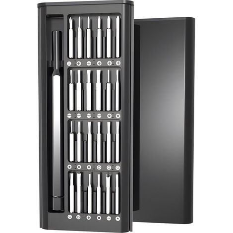 Juego de destornilladores de precisión de 24 piezas y Mini juego portátil, Universal, relojes portátiles, cabeza Phillips cabeza plana, Magnético (1/5)