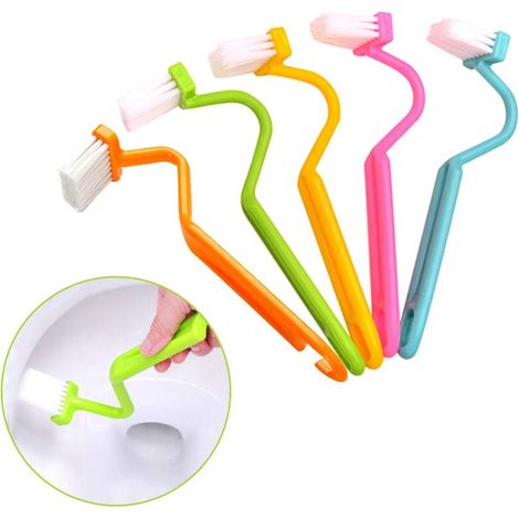 Brosses de toilette Brosses de toilette en plastique incurvées Coin des toilettes propres (5pcs) (1/5)