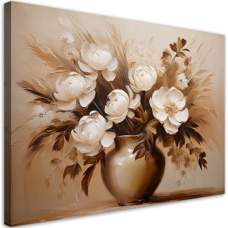 Tableau déco Bouquet de fleurs dans un vase beige 100x70 (1/5)