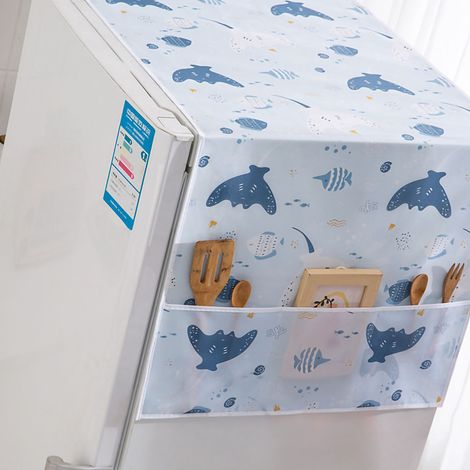 Schutzhülle aus PEVA für den Kühlschrank, staub- und wasserdicht, Happy Sea, 130 x 55 cmPEVA-Kühlschrankabdeckung, multifunktional, staubdicht, wasserdicht, Happy Sea, 130 x 55 cm (1/4)