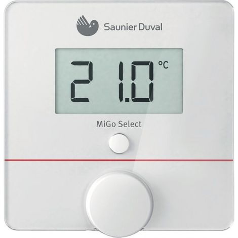 Thermostat d'ambiance modulant connecté Migo – Boîtier sans fil à piles – Récepteur Wi-Fi – Régulation auto-apprenante – Compatible chaudières Saunier Duval (1/3)