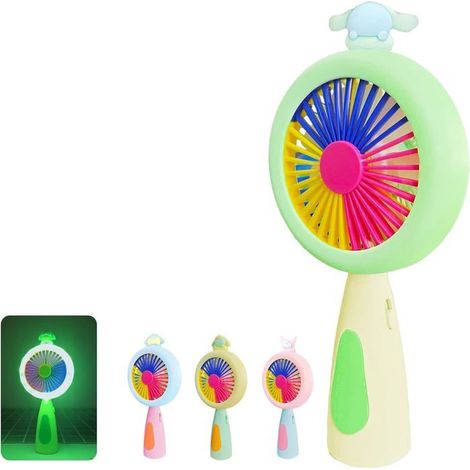 1 ventilateur portable rechargeable, silencieux avec lampe LED, mini ventilateur USB pour voyage et bureau (1/5)
