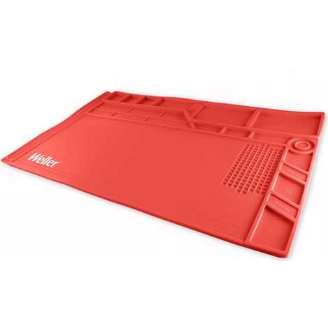 Weller WLACCWSM1-02 Tappetino da Lavoro per Saldatura in Silicone Taglia Grande Rosso