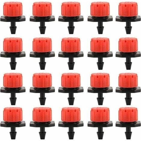 100PCS Goutteurs Irrigation Goutte Goutte dripper, Buses de Gicleurs metteur Jardin, Arrosage Goutte Goutte Automatique 360 Rglable (1/4)