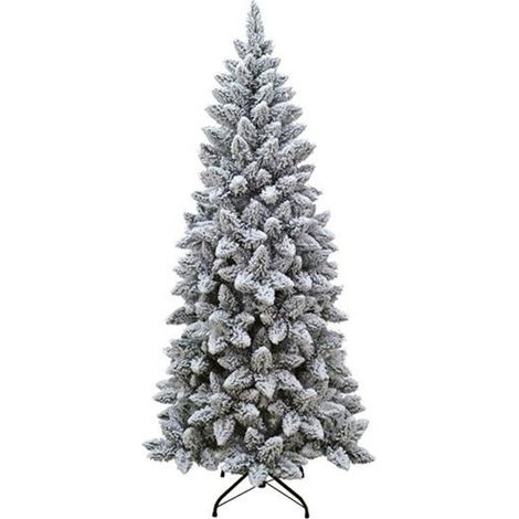 Albero di natale innevato bianco slim da cm 180 210 240 apertura ad ombrello artificiale molto reale folto finto salvaspazio - misuraaltezza: cm 180 (1/4)