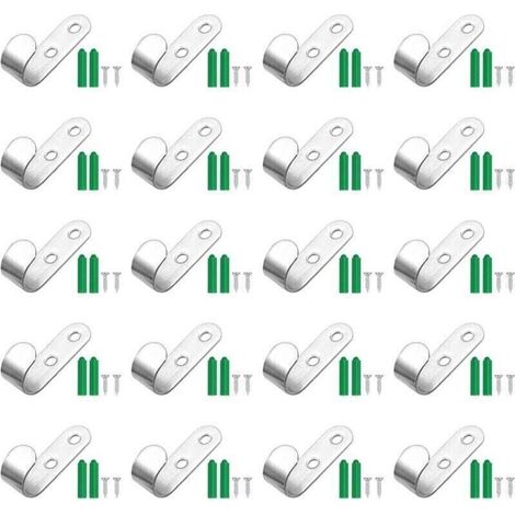 Lot de 20 crochets pour bâches de remorque, 44 x 21 x 16 mm, fixations pour bâches, crochets pour bâches de remorque, accessoires pour remorques porte-voitures (1/5)