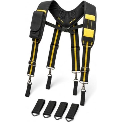 Ceinture Porte Outil Bretelles, Porte-Jarretelles en Forme de X, Porte-Outils Rembourrés avec Fente, pour Électricien, Charpentier, Techniciens (1/5)