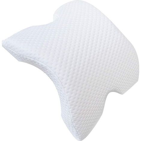 Oreiller multifonctionnel en mousse à mémoire de forme Oreiller cervical en mousse Oreiller cervical en forme de U, coussin de sommeil à rebond lent Oreiller à rebond en soie glacée pour-Fei Yu (1/5)