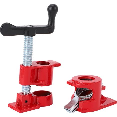 Serre-joint à Tube H-Style, Dispositif de Serrage Rapide, 4 Sets, pour Tuyaux Filetés 3/4", Pinces à Bois à Manivelle, Fer Robuste (1/5)
