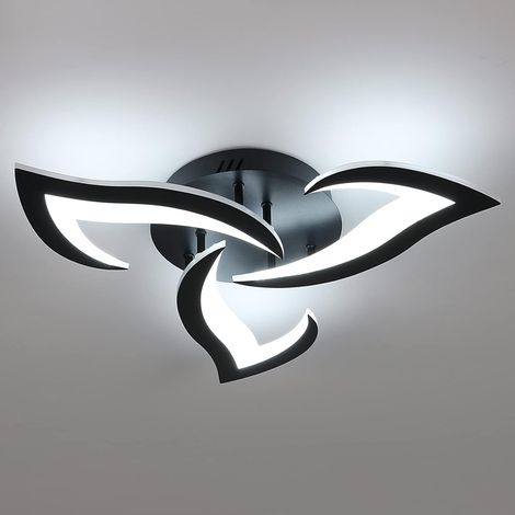 COMELY Modern LED Ceiling Light, 36W 2900LM Black LED Ceiling Light Fixture, Creative Petals Design Acrylic Ceiling Lamp for Bedroom, Living Room, Dining Room, Kitchen, Hallway, Cool White, 6000K [Ene