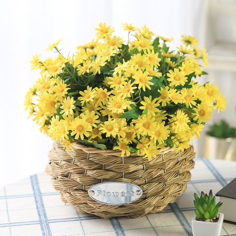 Daisy Artificiel - Fleur en Soie Synthétique - Décoration Intérieure et Extérieure pour Jardin, Balcon, Porche et Intérieur - Bouquet de Fleurs Sauvages - 1 Pièce (1/5)