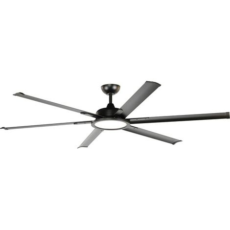 Schwarzer LED-Deckenventilator BigBen, 20 W, 2000 lm. CCT Dim