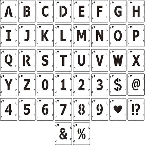 42 Pieces Pochoir Lettre Alphabet Pochoirs Pour Peinture Normographe (1/5)