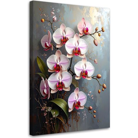 Tabelau sur Toile, Orchidées roses fleurs plantes nature,20x30 (1/4)