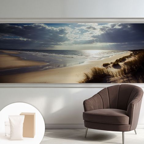 Papier peint intissé mural avec imprimé motifs décoratifs - style contemporain - Colle incluse gratuite Rive rayonnante 250x104 cm (1/5)