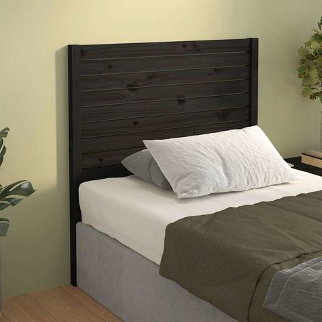 vidaXL Cabecero de cama madera maciza de pino negro 81x4x100 cm (1/5)
