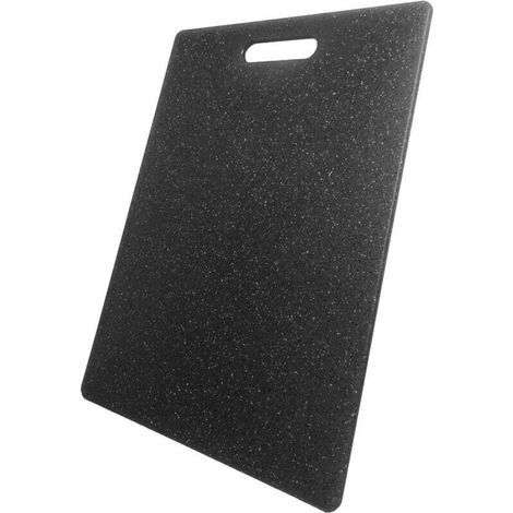 Cette planche à découper de 36 x 27,5 cm à texture granit est sans BPA, facile à nettoyer, antibactérienne, robuste et durable, et convient aux légumes, aux fruits et aux viandes. (1/4)