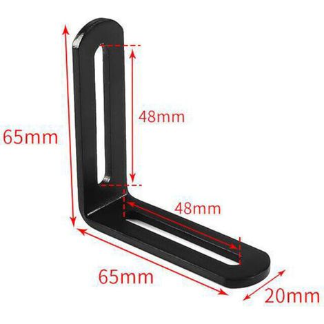 4-teiliges Wandmontage-Set, 65 x 65 mm Befestigungswinkel, 90°-Winkel, Metall-Regalhalterungen, Schwarz