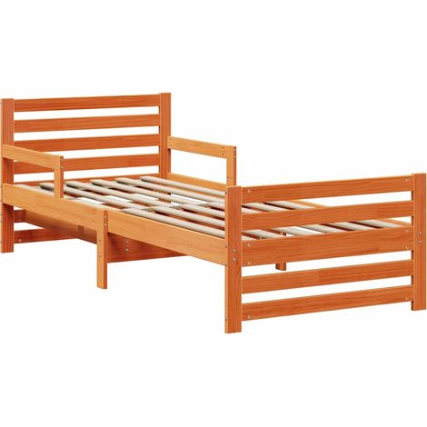 Lit simple,Lit extensible pour enfants Marron cire 80 x 130 / 165 / 200 cm (1/5)