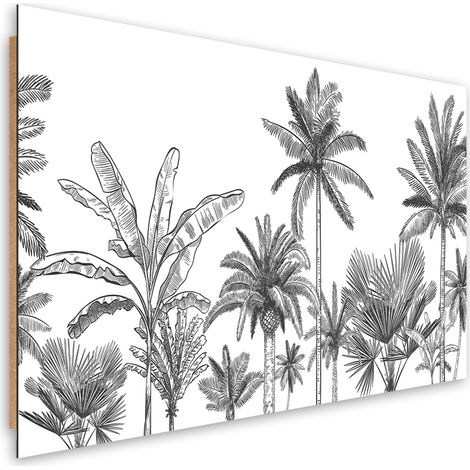Quadro deco panel, Palme in bianco e nero - 90x60 (1/5)