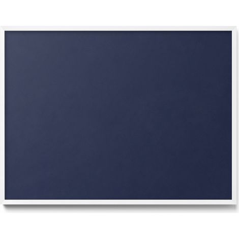 Tableau Magnétique en Métal Tableau pour Magnet - Motif Couleur bleu marine foncé - Minimaliste - Cadre Blanc - 80x60 cm - Plaque Magnétique