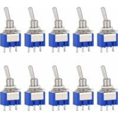 10 pieces AC 125V 6A 3-pin Mini 2-position rocker switch for Arduino car truck boat vehicle switch (1/4)