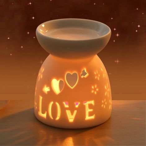 Lampe à parfum de nuit, huile essentielle en céramique, bougie de chauffage, encens, poêle d'aromathérapie (1/5)