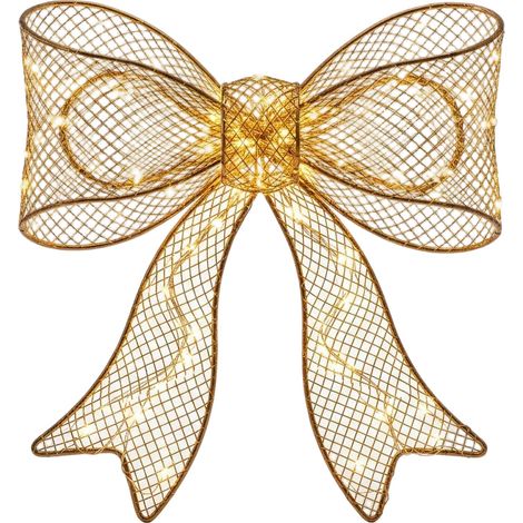 Fiocco luminoso decorativo con LED bianco caldo, decorazione per esterno -38x33 cm (500 LED) (1/4)