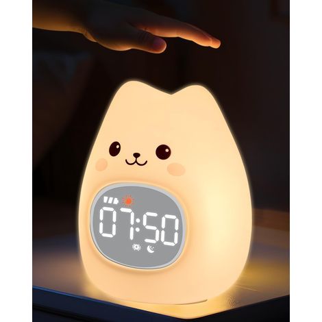 1 Réveil Enfant Silicone Lumineux Jour Nuit 6 Sons Blancs Veilleuse 7 Couleurs Chambre (1/5)