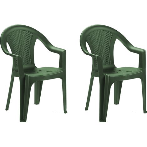 2 Stück Stapelstuhl Ischia Rattan-Optik Grün-MISC128VE-2 (1/2)