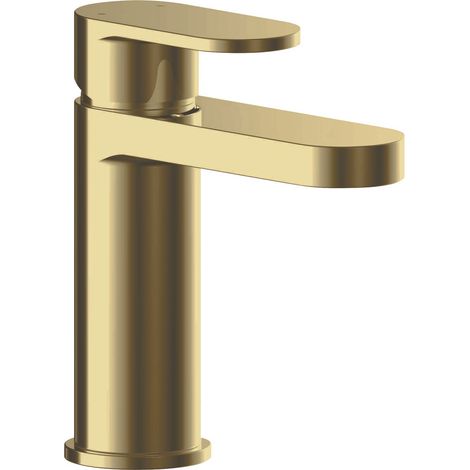 Nuie Binsey Mono Basin Mixer Tap with Push Button Waste - Brushed Brass (1/3)